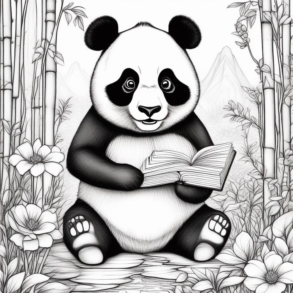 verjaardag kleurplaat - Rode panda die zijn verjaardag viert