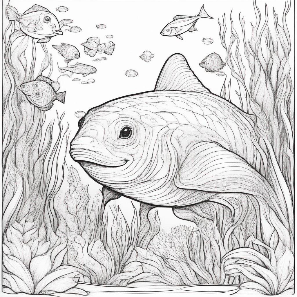 dieren kleurplaat - onder water dieren 