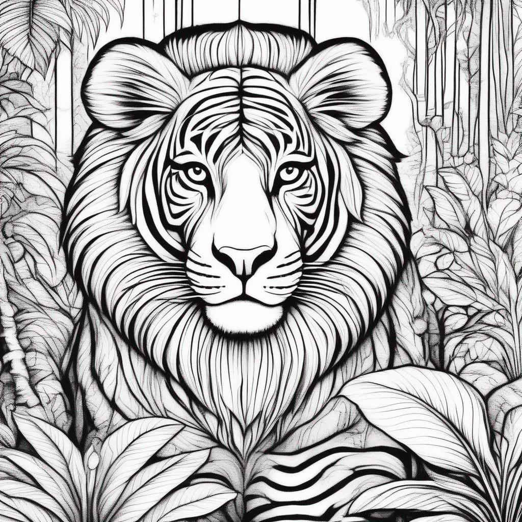 dieren kleurplaat - Jungle dieren 